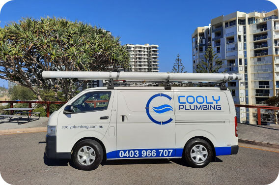 Mike from the Cooly Plumbing team getting plumbing tools from his van