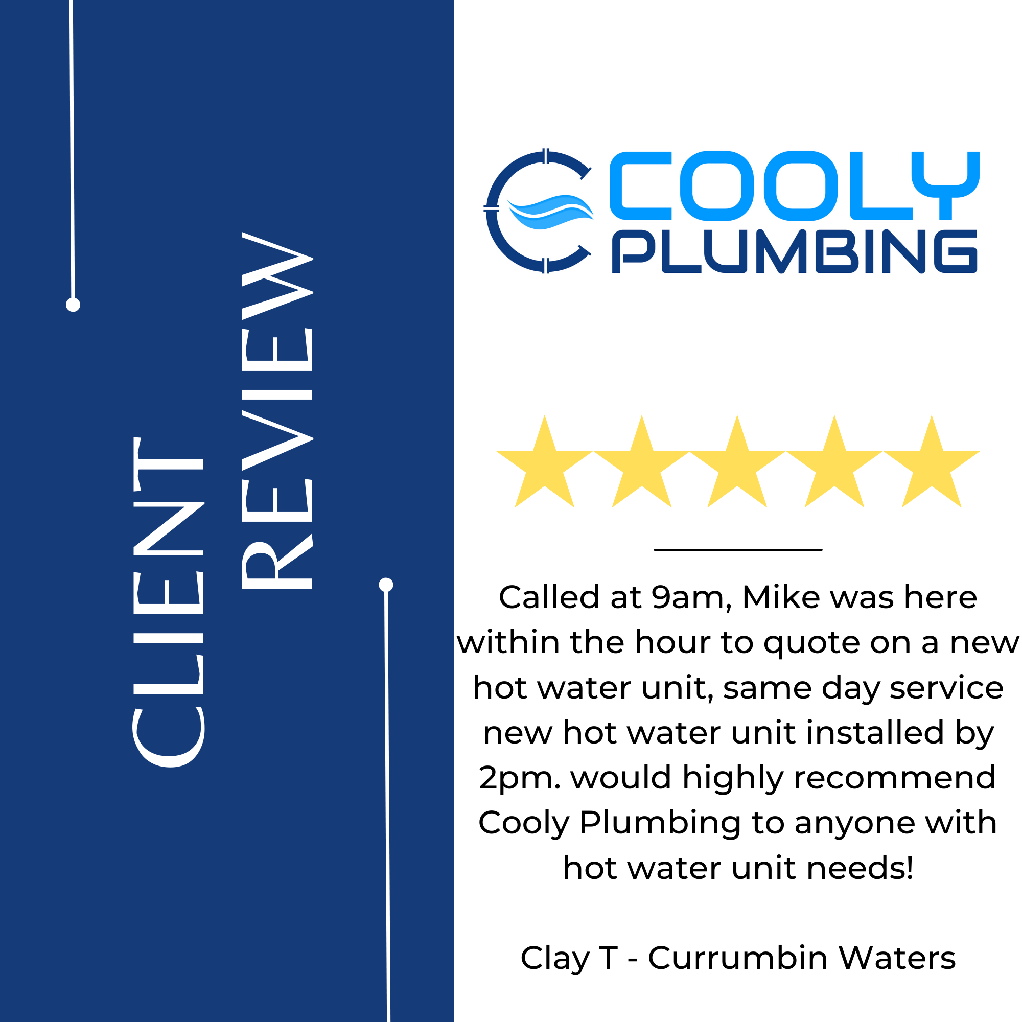 Hot Water System | Client Reviews | Cooly Plumbing