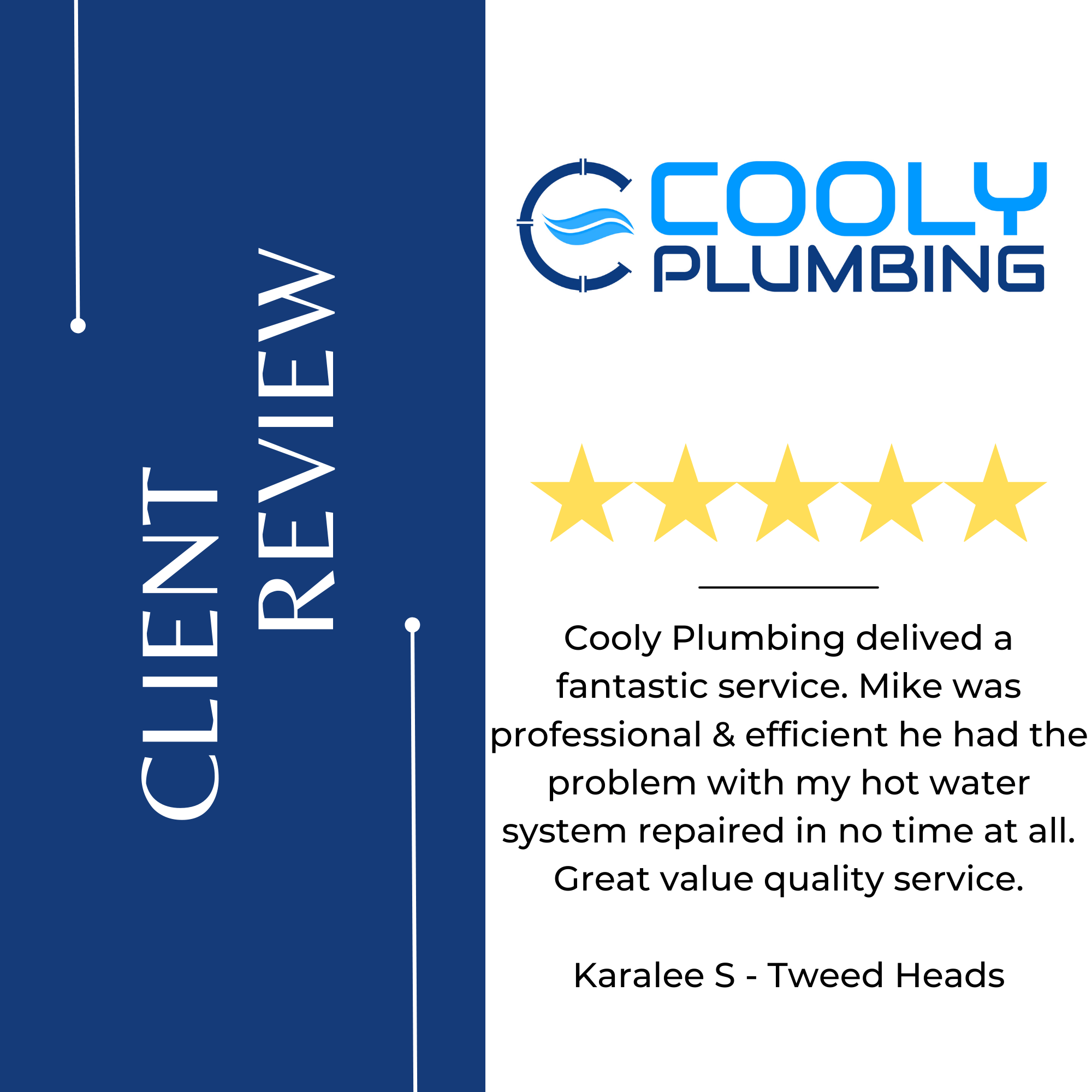 Hot Water System | Client Reviews | Cooly Plumbing